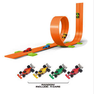 <span class=keywords><strong>Pista</strong></span> de <span class=keywords><strong>Carreras</strong></span> Flexible para Niños y Bebés, Compatible con Autos <span class=keywords><strong>Hot</strong></span> <span class=keywords><strong>Wheels</strong></span>, Pistas Enrollables Portátiles de 2 Carriles con Auto de Metal Fundido y Ventosa - Product Image 4