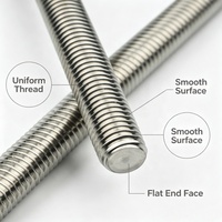 DIN975/DIN976 Custom Cut Length A2-70 Stainless Steel Fully Threaded M14-M36 Right Hand All Thread Bar Thread Stud Civil