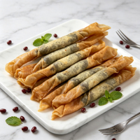 Rouleaux de printemps croustillants aux haricots rouges, Dim Sum sucré, vente en gros directe d'usine pour restaurants, buffets et traiteurs