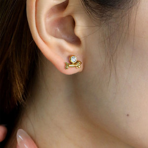 Divertidos Pendientes de Acero Inoxidable 316L con Baño de Oro PVD de 14k y 18k, Joyería de Lujo de Alta Calidad, Pendientes de Moda con Forma de Perro para Mujer - Product Image 2