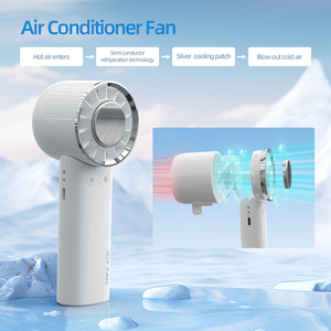 Handheld Fan High-Speed Brushless <b>Mini</b> Fan Hand <b>Desk</b> Neck Rechargeable Fan - Product Image 3