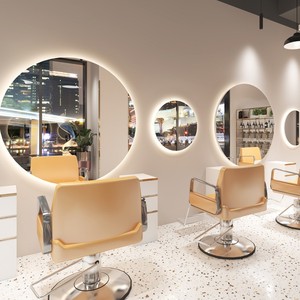 Specchio LED Circolare da Parete, Tavolo <span class=keywords><strong>per</strong></span> Acconciature con Illuminazione Regolabile, Specchio <span class=keywords><strong>per</strong></span> <span class=keywords><strong>Salone</strong></span> di Bellezza e Trucco Domestico - Product Image 4