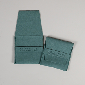 Glampkg Custom OEM Wholesale New Arrival Green Microfiber <b>Gift</b> Jewelry Packaging Bag Security Necklace <b>Envelope</b> Pouch - Product Image 1