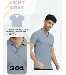 Durable Spun Pique Fabric T Shirt For Men 240 GSM Air <b>Tex</b> Construction Soft Breathable Comfortable Casual Tee - Product Image 1
