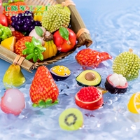 Microlandscape realistische fruitmodellen, aardbeien, durians, simulatievoedsel, doe-het-zelf taarten, bakdecoraties, accessoires, mini-p.