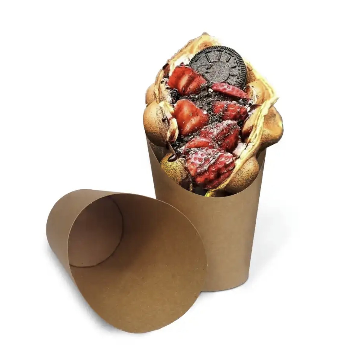 Wholesalers Kitchen Snack Potato Chips 16 oz Kraft Paper Ice Cream Waffle Cup Disposable Eco-friendly French Fries Paper Cups