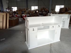 Mostrador de recepción, mueble blanco con mostrador de lámpara, centro deportivo, mostrador de recepción, diseño moderno, mostrador de recepción para salón de belleza - Product Image 3