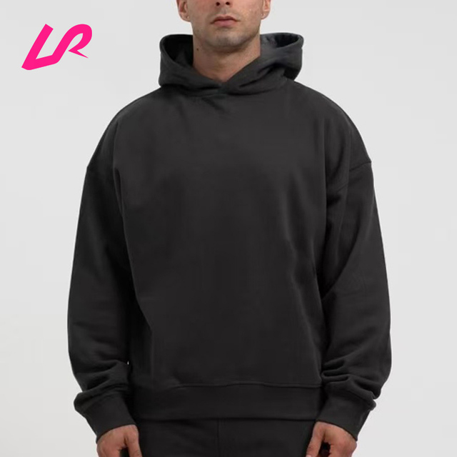 Men's Organic Cotton Oversized Hoodie Custom Logo Breathable Fabric Casual Sportswear for Fitness Solid Winter Street Regular