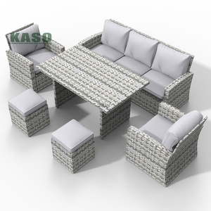Juego de muebles de aluminio para jardín, muebles de mimbre de lujo para Patio, sofá de mimbre, conjunto de conversación - Product Image 2