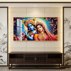 Peinture LED personnalisée pour salon, décoration intérieure, peinture murale en porcelaine de cristal islamique pour couple, lampe murale artistique DIY - Product Image 3