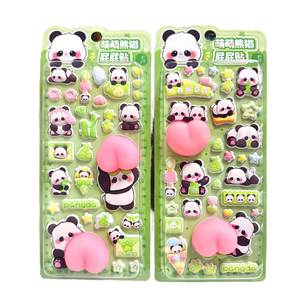 JoyFort Pegatina de Panda para el Trasero, Divertida, Antiestrés, de PET, Suave, Pequeña, con Forma Personalizada, Acabado Mate, para Álbumes de Recortes, Portátiles - Product Image 1