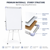Tableau blanc magnétique pliable avec trépied et support de présentation en blanc