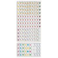 Ensemble de Mahjong Américain Jaune Uni Multi-couches à Motifs Lapin, Poussin et Carotte, Thème Pâques et Printemps