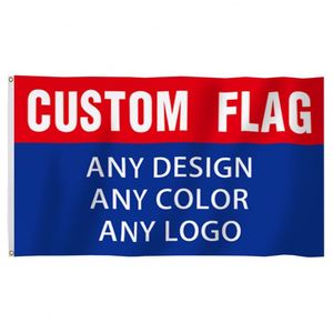 All Color Manufacturer 150D Polyester Flying Customized Logo Printing 3*5ft Custom <b>Flags</b> Banner - Product Image 3