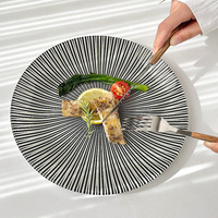 Assiettes de service japonaises en verre trempé incassable de 6 à 13 pouces pour dîner, dessert, salade, steak, mariage