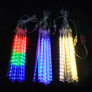 Guirlandes lumineuses colorées en forme de pluie de météores, 200 LED, batterie <span class=keywords><strong>solaire</strong></span>, double alimentation, pour décoration extérieure de Noël, Halloween, fête, jardin - Product Image 1