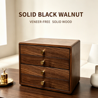 Boîte à bijoux en noyer noir d'Amérique du Nord avec joint queue-de-pie pour ranger bagues, colliers et accessoires, coffret cadeau haut de gamme