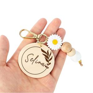 Siliconen merk Daisy sleutelhanger gegraveerde schuifplaat moeder <span class=keywords><strong>plot</strong></span> decoratieve sfeer hanger - Product Image 5