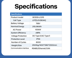 Bullcube 215kWh 100kW Battery Commercial & Industrial 8000 Cycles All-in-One <b>Energy</b> <b>Storage</b> <b>System</b> GX-215100-IC LiFePO4 Battery - Product Image 3