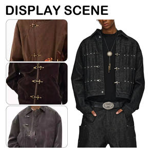 กระดุมรูปเครื่องบินบอมเบอร์ กระดุมรูปกุ้งมังกร กระดุมเสื้อแจ็คเก็ตแบบเป็นมิตรกับสิ่งแวดล้อม อุปกรณ์เสริมเสื้อผ้า โลหะผสมสังกะสี ลายโลโก้ - Product Image 3