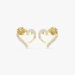 Pendientes de Diamantes en Forma de Corazón Románticos de la Mejor Calidad para Mujer, con Piedras Brillantes para Uso Diario y de Fiesta, en Venta - Product Image 1