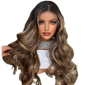 Perruques Lace Front 100% Cheveux Humains Européens, Densité 130%, Sans Colle, Couleur Blonde Mèches, Base Transparente, Bonnet Petit Format - Product Image 2