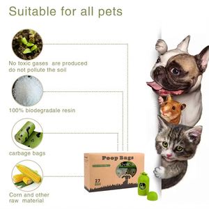 Sacs à déjections canines compostables écologiques PrimePaw, durables, biodégradables, imperméables, HDPE+PEI, parfum lavande - Product Image 4