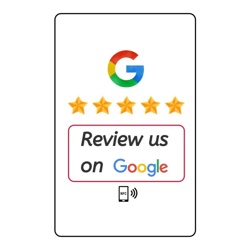 Google Review Card NFC Window Sticker with Self Programmable QR Code for Instagram/Facebook/Online Menu/Yelp/Tripadvisor