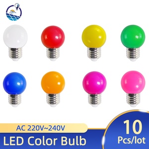 10 <span class=keywords><strong>Bombillas</strong></span> LED E27 3W AC220-240V G45, Luz Intermitente <span class=keywords><strong>de</strong></span> <span class=keywords><strong>Colores</strong></span> para Decoración del Hogar, Fiestas y Días Festivos - Product Image 1
