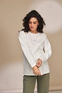 Felpa <span class=keywords><strong>Premaman</strong></span> in Cotone Organico a Maniche Lunghe Vestibilità Regolare con Cerniere Laterali Nascoste Abbigliamento Traspirante - Product Image 5