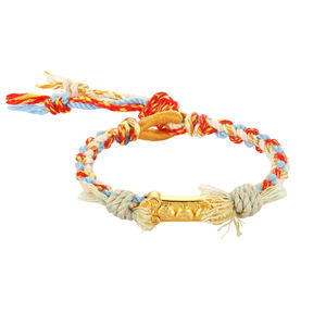 Pulsera de cuerda trenzada multicolor 24K oro puro oro micro-duro diseño único pulsera con cuentas joyería de gama alta - Product Image 1