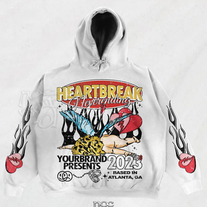 YOURBRAND Heartbreak Neverending 2023 เสื้อฮู้ดผู้ชายสตรีทแวร์พิมพ์ลายสีดำสีขาวทรงปกติเสื้อสเวตเตอร์มีฮู้ดสำหรับฤดูใบไม้ร่วง - Product Image 2