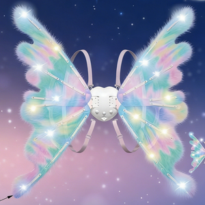 Set di ali da fata elettriche in plastica all'ingrosso per costumi fai da te con musica per ragazze, accessori per palcoscenico - Product Image 1