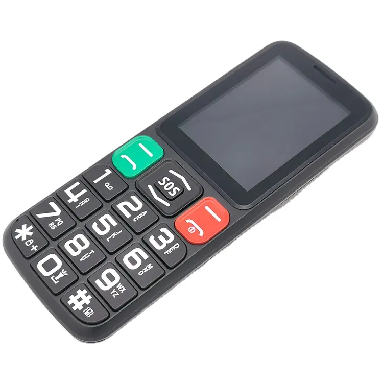 1.77 Inch Screen Dual Sim Card Gsm Old Man Mobile Phone Big Sos Button Elderly Cellphone Black Beauty Camera Seniors Phone 2.4