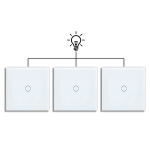 Interruptor Táctil de un Solo Interruptor y Tres Controles Modelo 86 con Panel de Vidrio, Control Multilocalización, 10A, 60x60mm, IP20 - Product Image 3