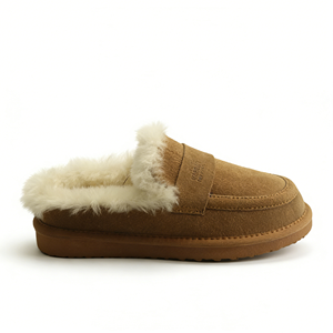Vente en gros OEM/ODM – Bottes chaudes en cuir de vache avec doublure en peau de mouton, tige épaissie, pantoufles d'intérieur et d'extérieur, logo et style personnalisés - Product Image 3