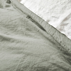 4pcs French Organic Flax Printed Quality Customized Size 100% Linen Duvet Cover Sets <b>Flat</b> Sheet Bedding Set Pillowcase Home - Product Image 4