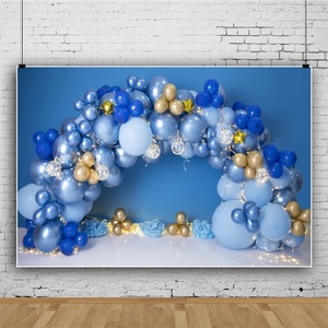 Palloncini blu Baby Bear fotografia sfondo per ragazzino 1 ° compleanno servizio fotografico sfondo palloncini orso Baby Shower - Product Image 1