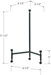Support de plaque de trépied décoratif et chevalet de support d'art en noir-11.5 "h - Product Image 2