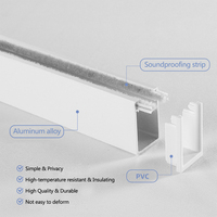 Cortina en Forma de U ZSHINE, Cortina Cortavientos y Parasol, Tira de Bloqueo de Luz para Huecos Laterales, Canal de Bloqueo de Luz, Aleación de Aluminio