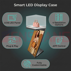 Armoire d'affichage LED GOB en forme <span class=keywords><strong>de</strong></span> Z, résolution couleur personnalisée <span class=keywords><strong>de</strong></span> luxe 480x960mm, Plug and Play, <span class=keywords><strong>application</strong></span> mobile avec éclairage LED - Product Image 3