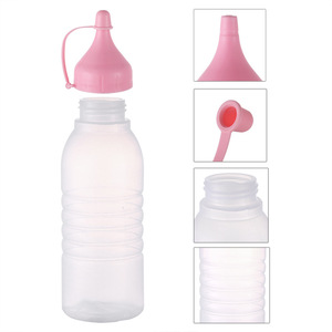 <b>Plastic</b> Bottles 250ml 350ml 500ml Screw <b>Cap</b> Condiment Bottle For Sauce Dressing Squeeze Use Cylinder Shape Food Grade - Product Image 2