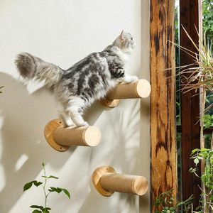Moderno respetuoso del medio ambiente gato flotante repisa gatito pared colgante escalera gato árboles rascador regalo de Navidad embalaje de cartón - Product Image 5