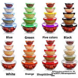 Hộ gia đình 808 thủy tinh bảo quản Bát năm mảnh bộ, công suất lớn bát thủy tinh đặt, dày trong suốt chịu nhiệt bát, - Product Image 2