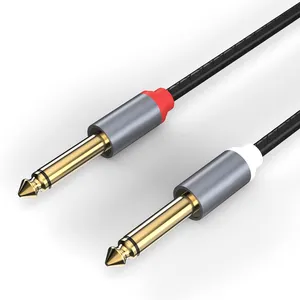 Metal Shell 6.35MM Mono to 6.35MM Mono TS Jack Guitar Instrument Cable for decoder equalizer electronic organ pedal amp bass