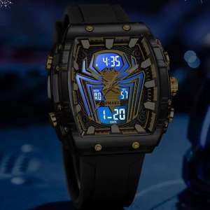 Montre pour homme, style sportif et cool, Miyota, cadran carré en caoutchouc, Spider-Man, Iron Man, verre, aiguille, dessin animé, édition limitée, 50 bars - Product Image 2