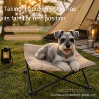 Lit de camping pliable portable pour animaux de compagnie, lit surélevé pour chien et chat, tissu respirant, cadre pliable, intérieur/extérieur, vente en gros