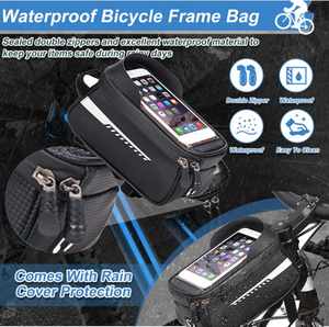 Custom Waterproof Mountain <b>Bicycle</b> <b>Frame</b> Bag Front Top Tube Cycling Pockets 21x9x10.5cm Lightweight 0.1kg Multi-color in Trend - Product Image 3