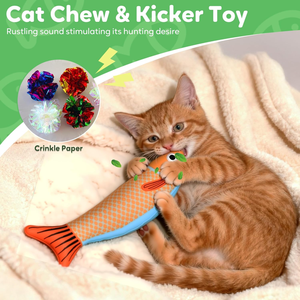 Nouveaux jouets à la menthe poivrée 2026 pour chatons, jouets interactifs en forme de poisson Saury, jouets à mâcher et à frémousser, jouets de dentition doux et durables pour toutes les races - Product Image 3