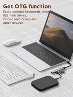 LDNIO DS-44 U Type-c Station d'accueil 4 en 1 USB HUB Adaptateur USB vers USB3.0 * 1 + USB2.0 * 3 Mac Book Pc Usb Hub
